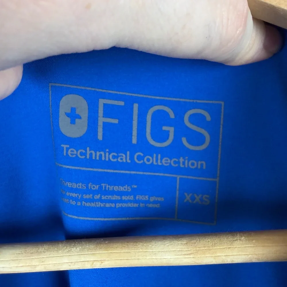 Figs Technical Scrub Set XXSP Royal Blue Accra Top Livingston Pants Medical